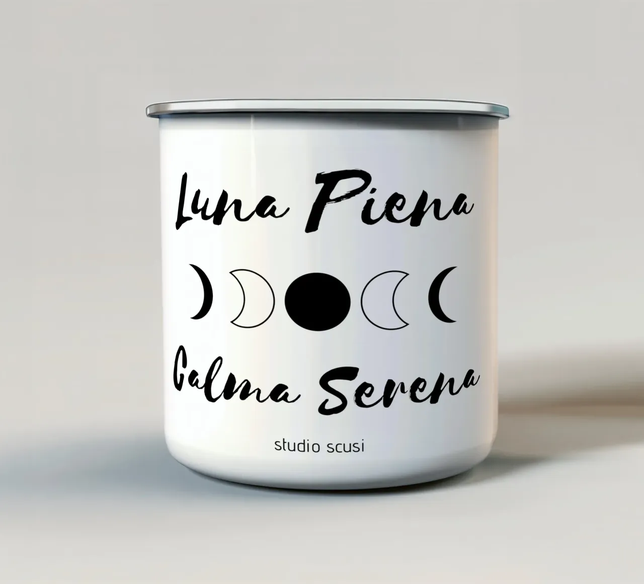 Luna Piena Calma Serena by studio scusi tazza in smalto da studio scusi