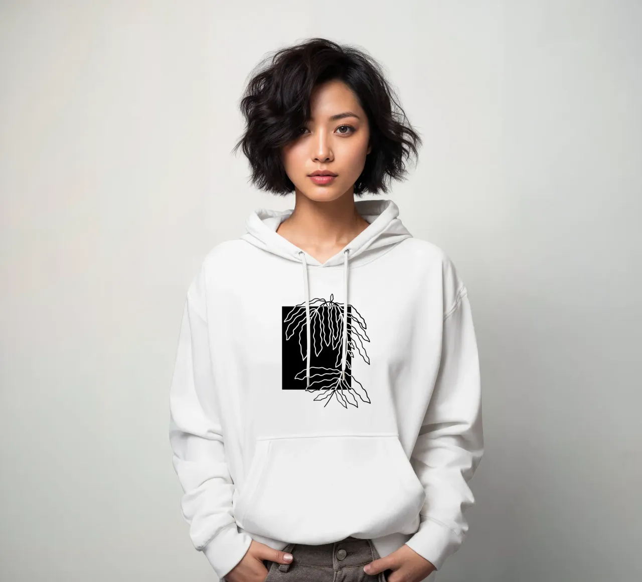 Black block branch felpa con cappuccio da TijanaArtStudio88