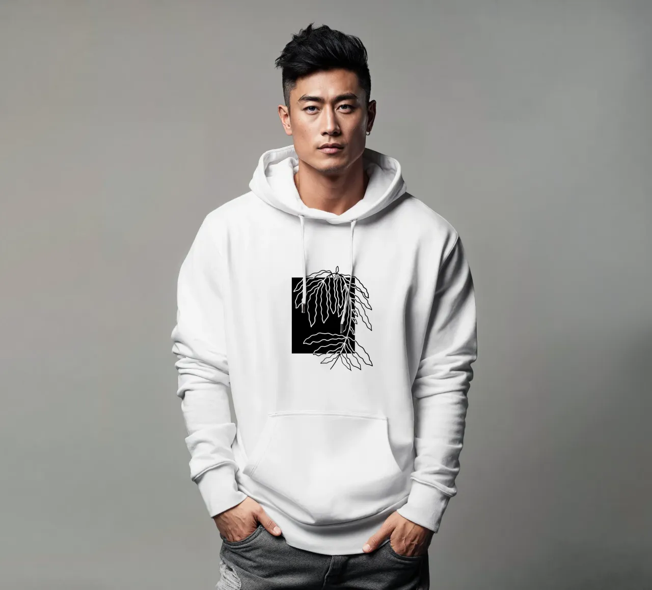 Black block branch felpa con cappuccio da TijanaArtStudio88