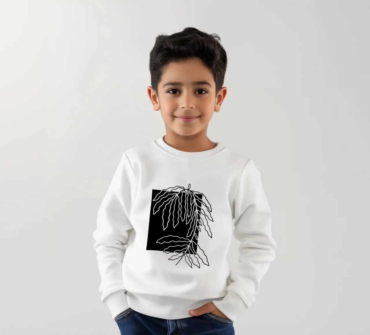 Black block branch felpa bambino da TijanaArtStudio88