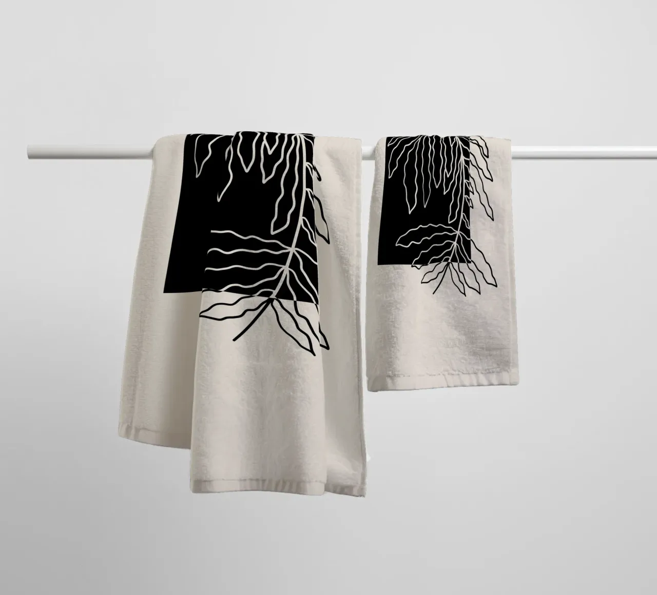 Black block branch asciugamano da bagno da TijanaArtStudio88