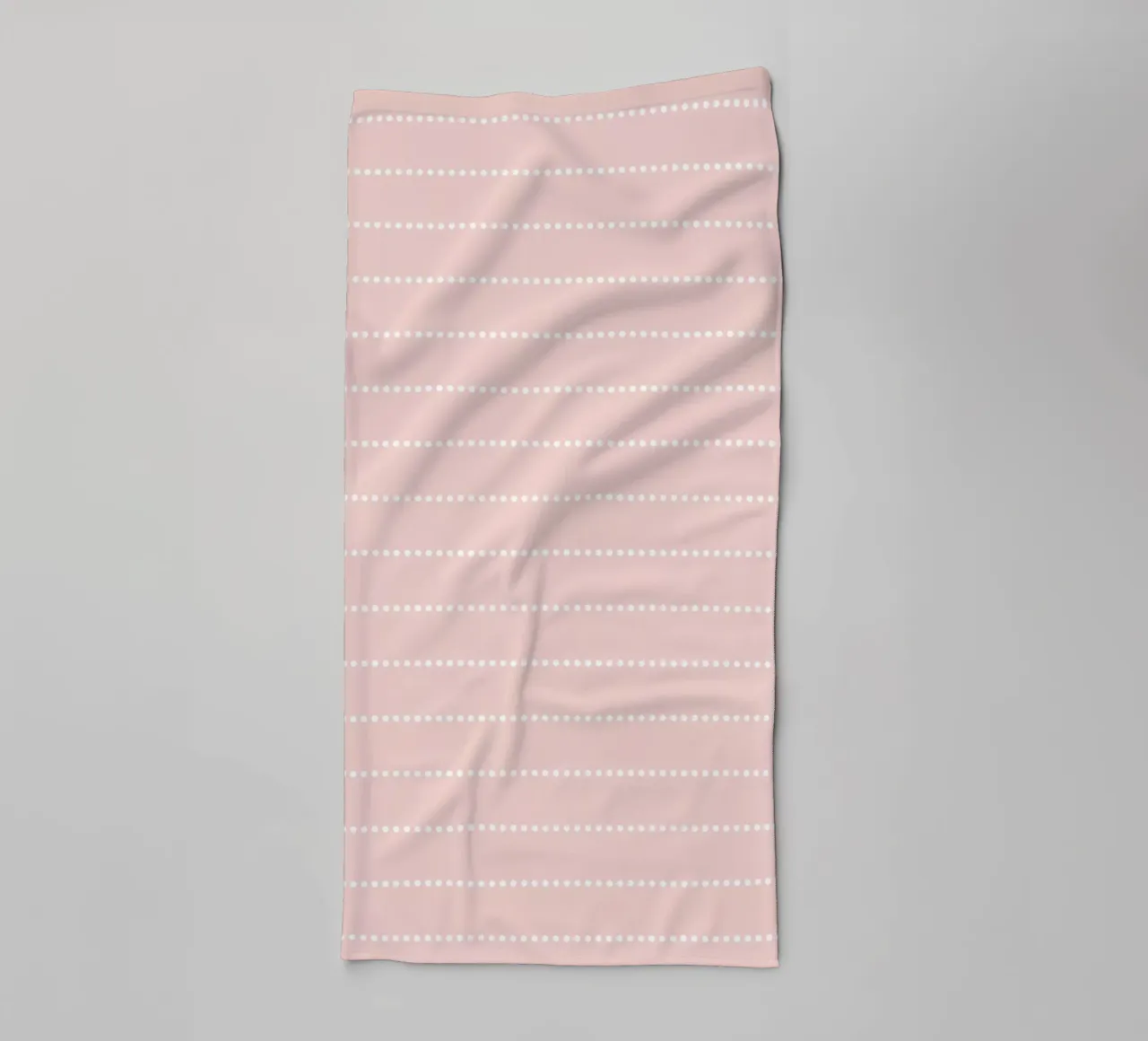 Minimal Scandi Dotted Stripes | White on Dusty Blush Pink towel by Beauty in Simplicity