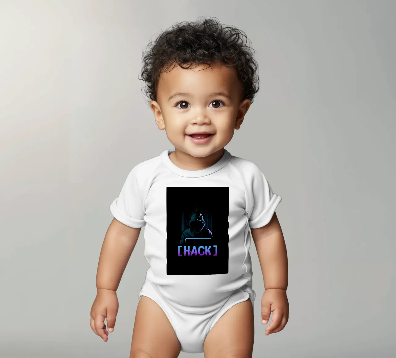 HACKER body neonato maniche corte da Charlotte Gagnon