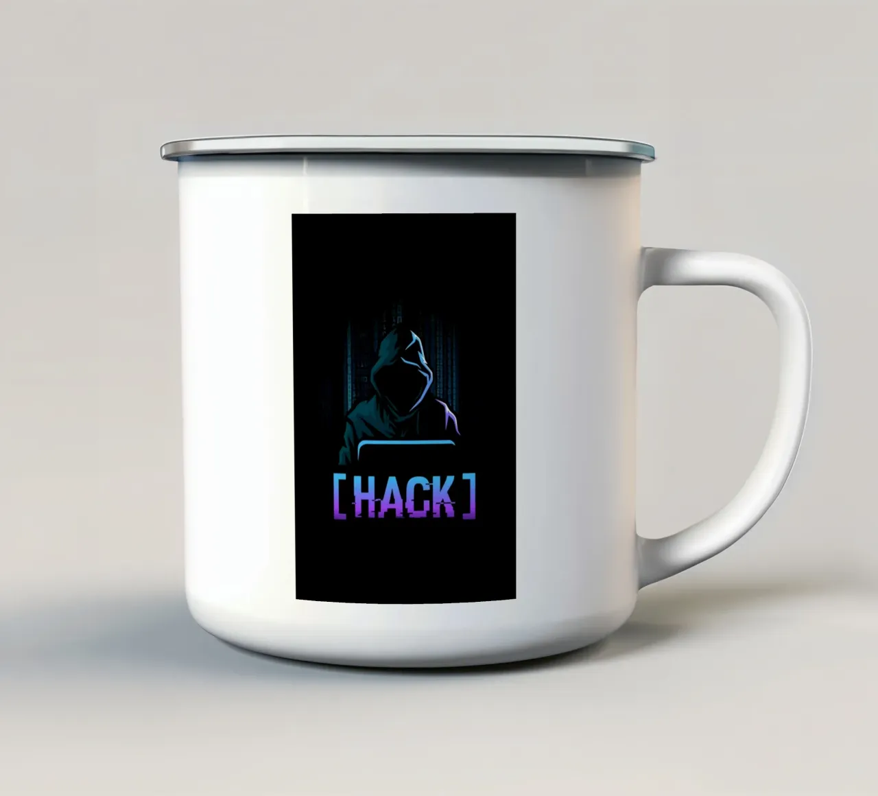 HACKER tazza in smalto da Charlotte Gagnon