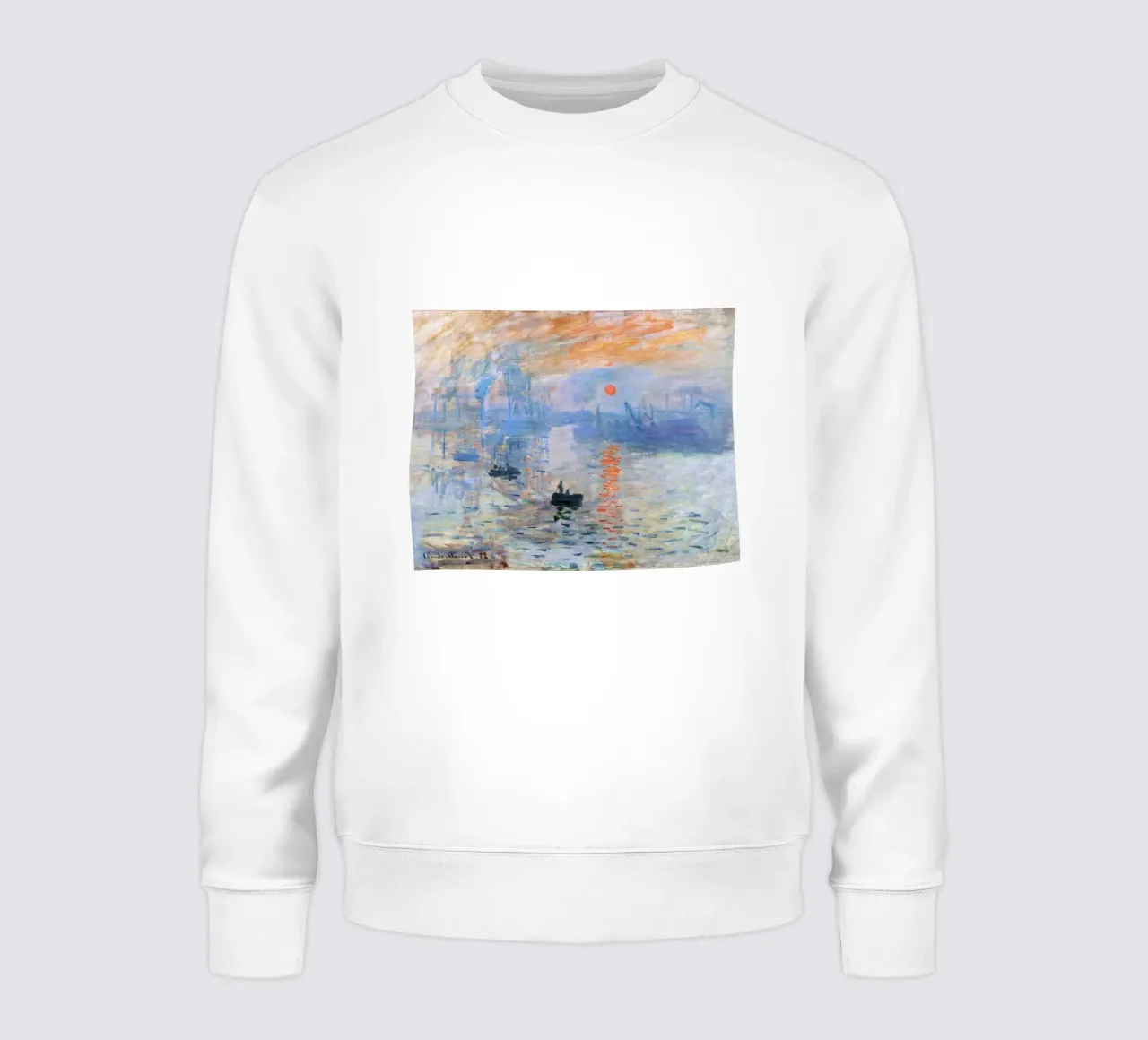 Impressione di Claude Monet, Alba (1872) felpa da Chérie Prints