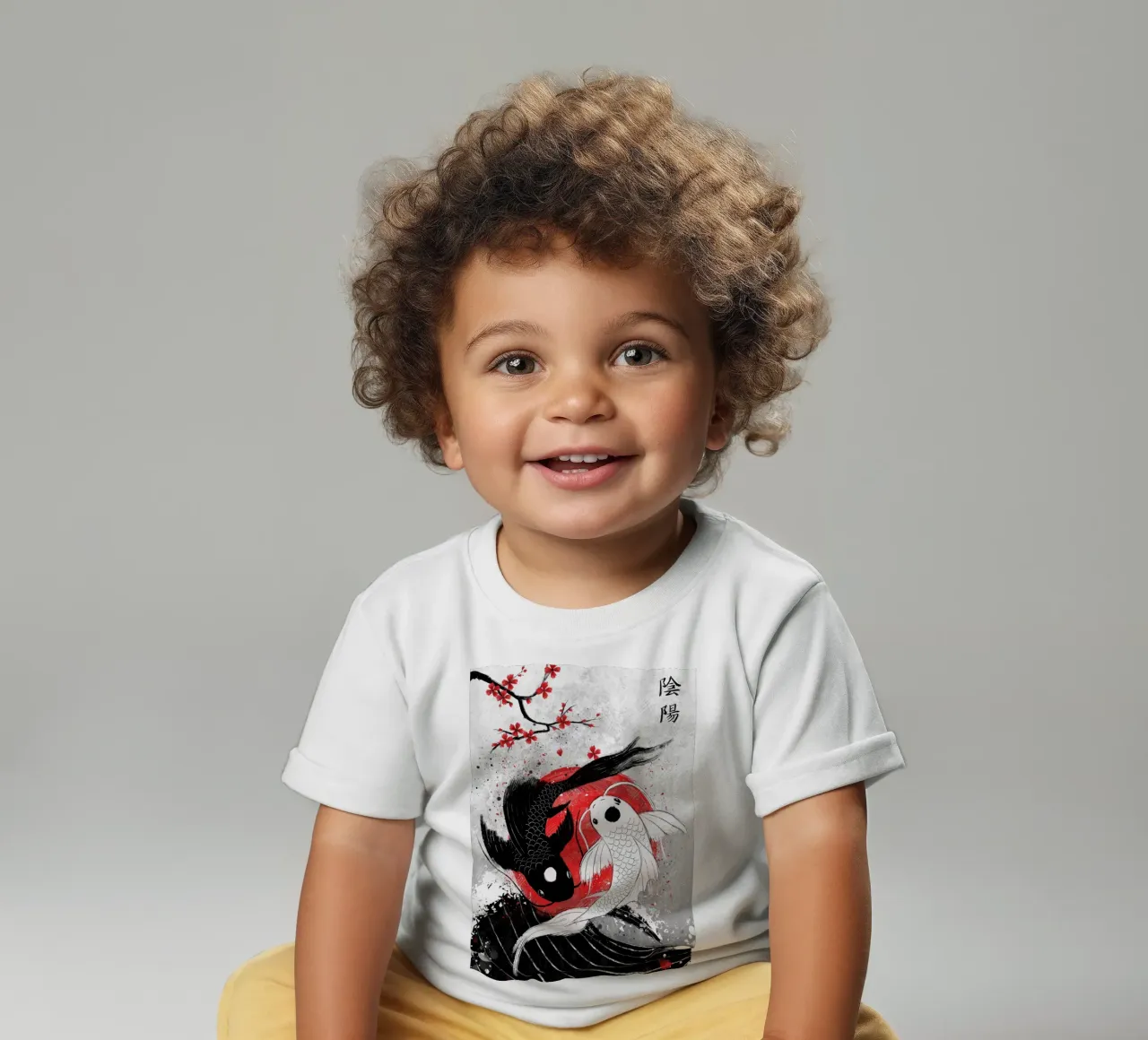 Pesce Koi Yin Yang RubyArt maglietta neonato da mesa