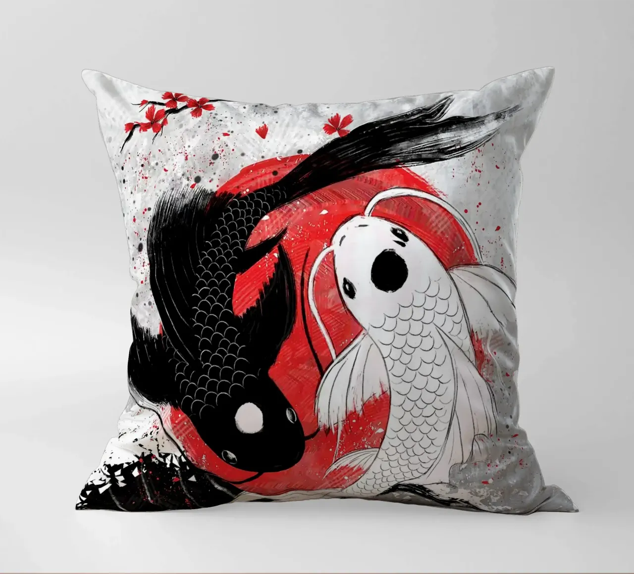 Pesce Koi Yin Yang RubyArt cuscino da mesa