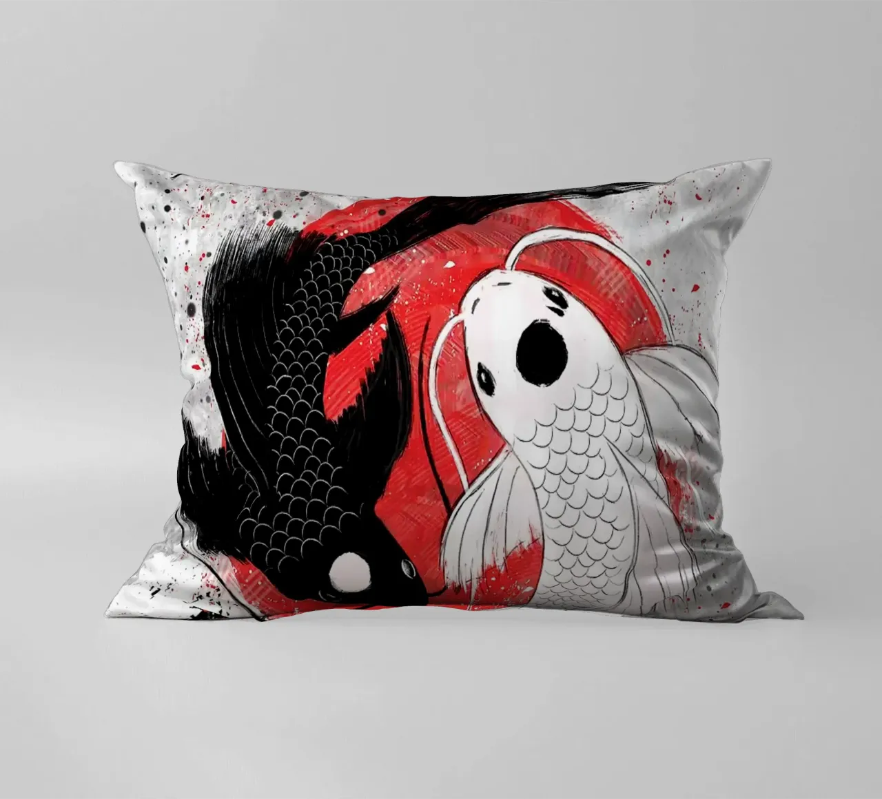 Pesce Koi Yin Yang RubyArt cuscino da mesa