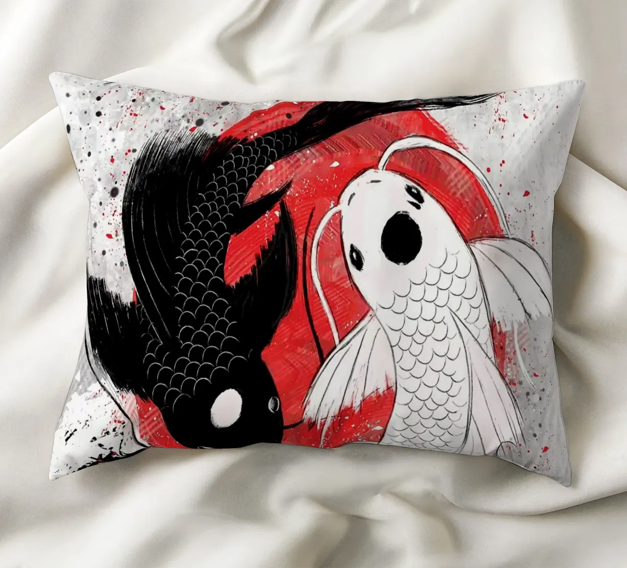 Pesce Koi Yin Yang RubyArt cuscino da mesa