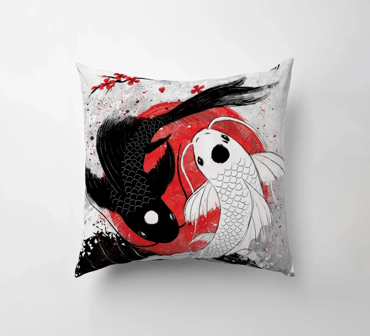 Pesce Koi Yin Yang RubyArt cuscino da mesa