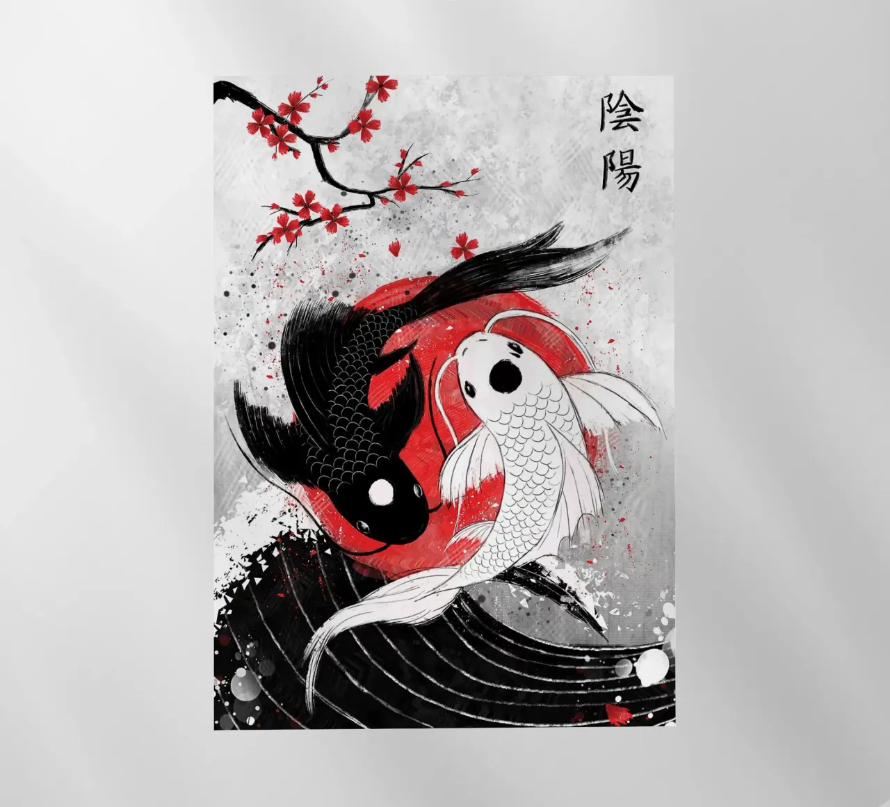Pesce Koi Yin Yang RubyArt pellicola backlit da mesa