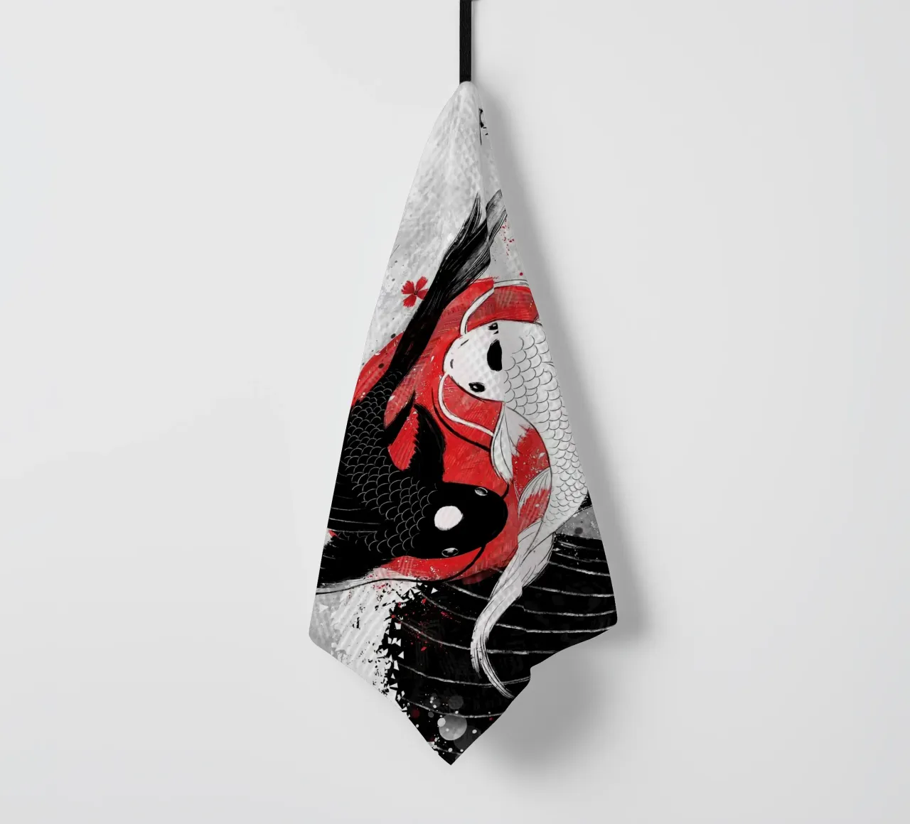 Pesce Koi Yin Yang RubyArt canovaccio da cucina da mesa