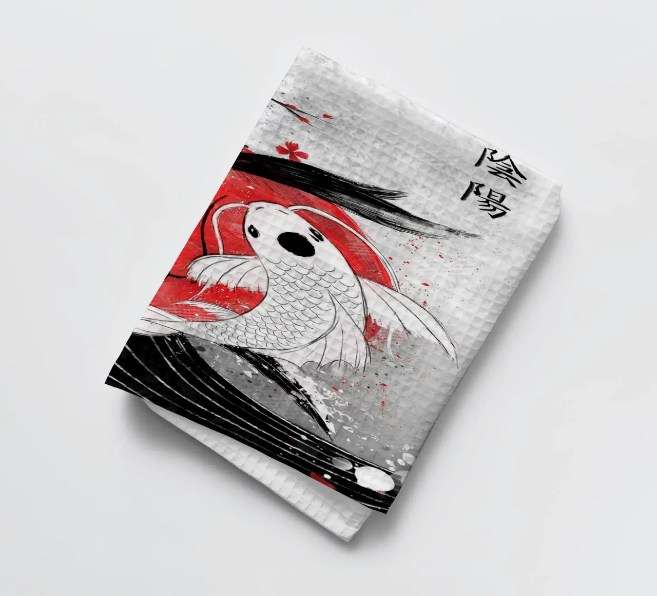 Pesce Koi Yin Yang RubyArt canovaccio da cucina da mesa