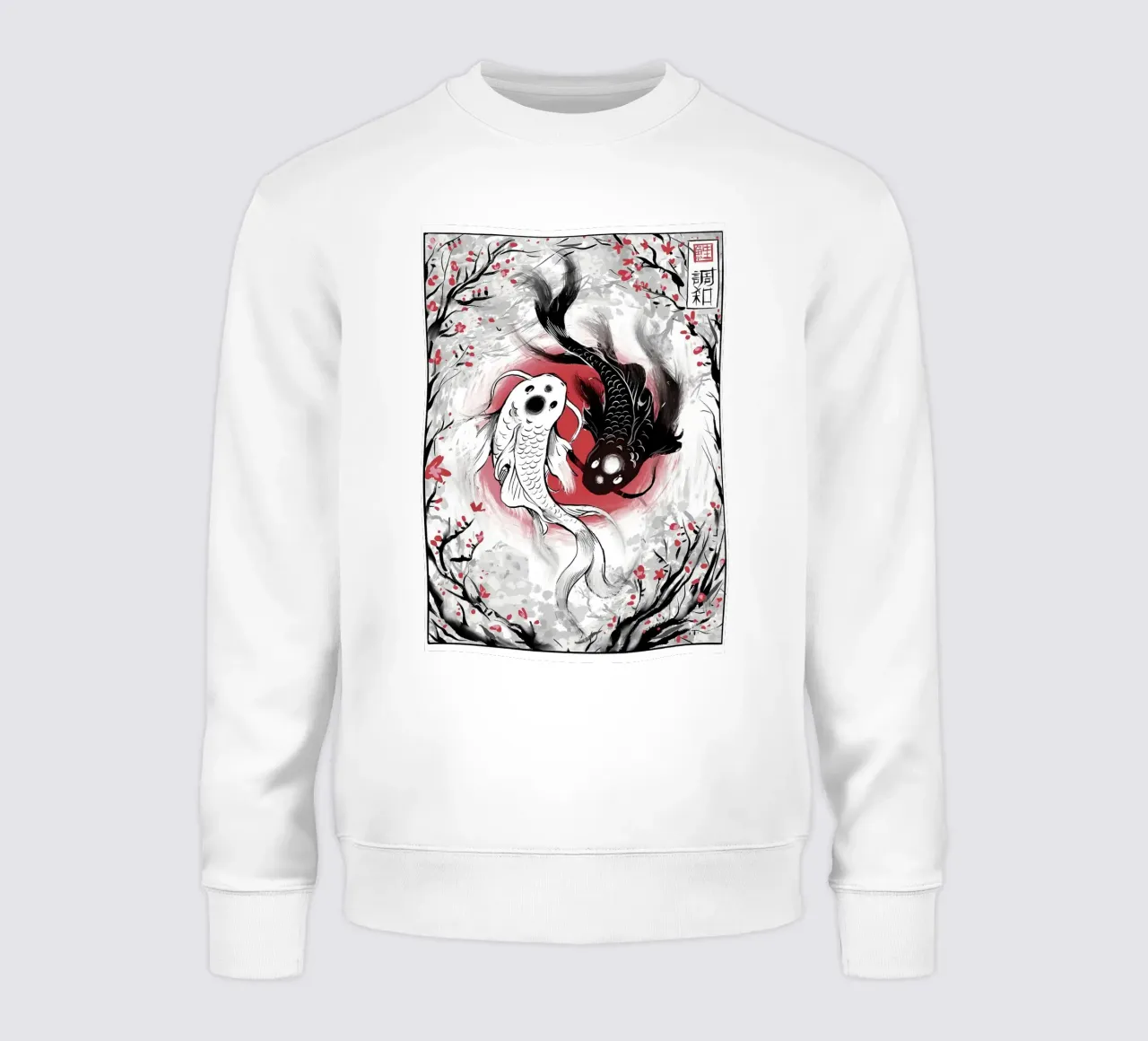Pesce koi Yin yang felpa da mesa