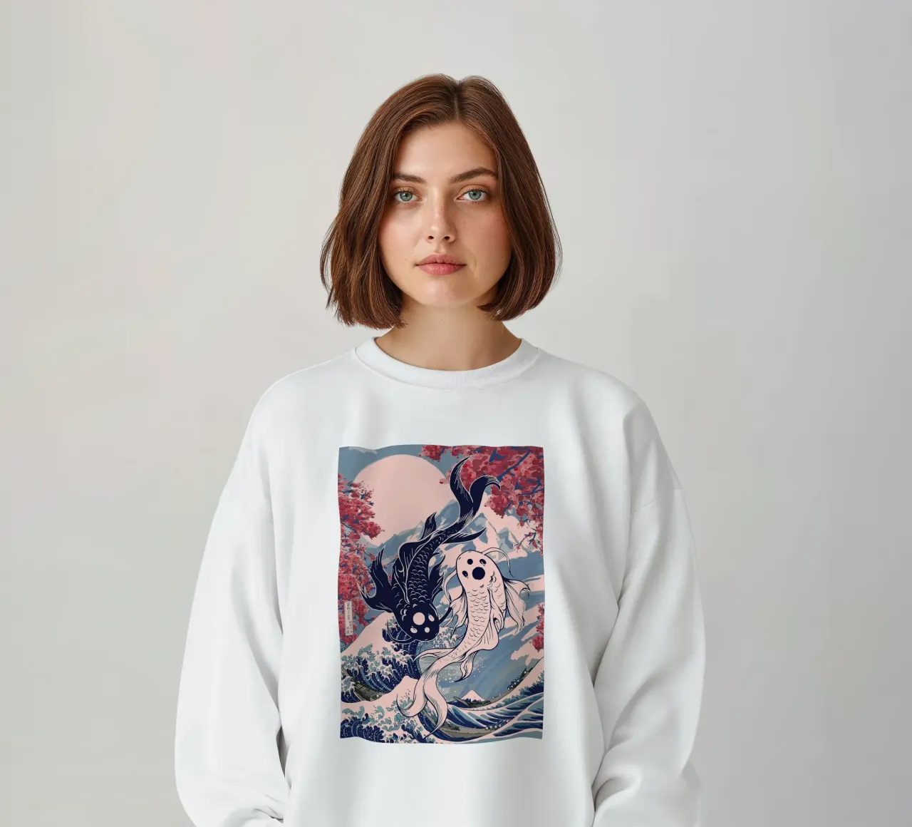 Pesce koi Yin yang Giappone felpa da mesa