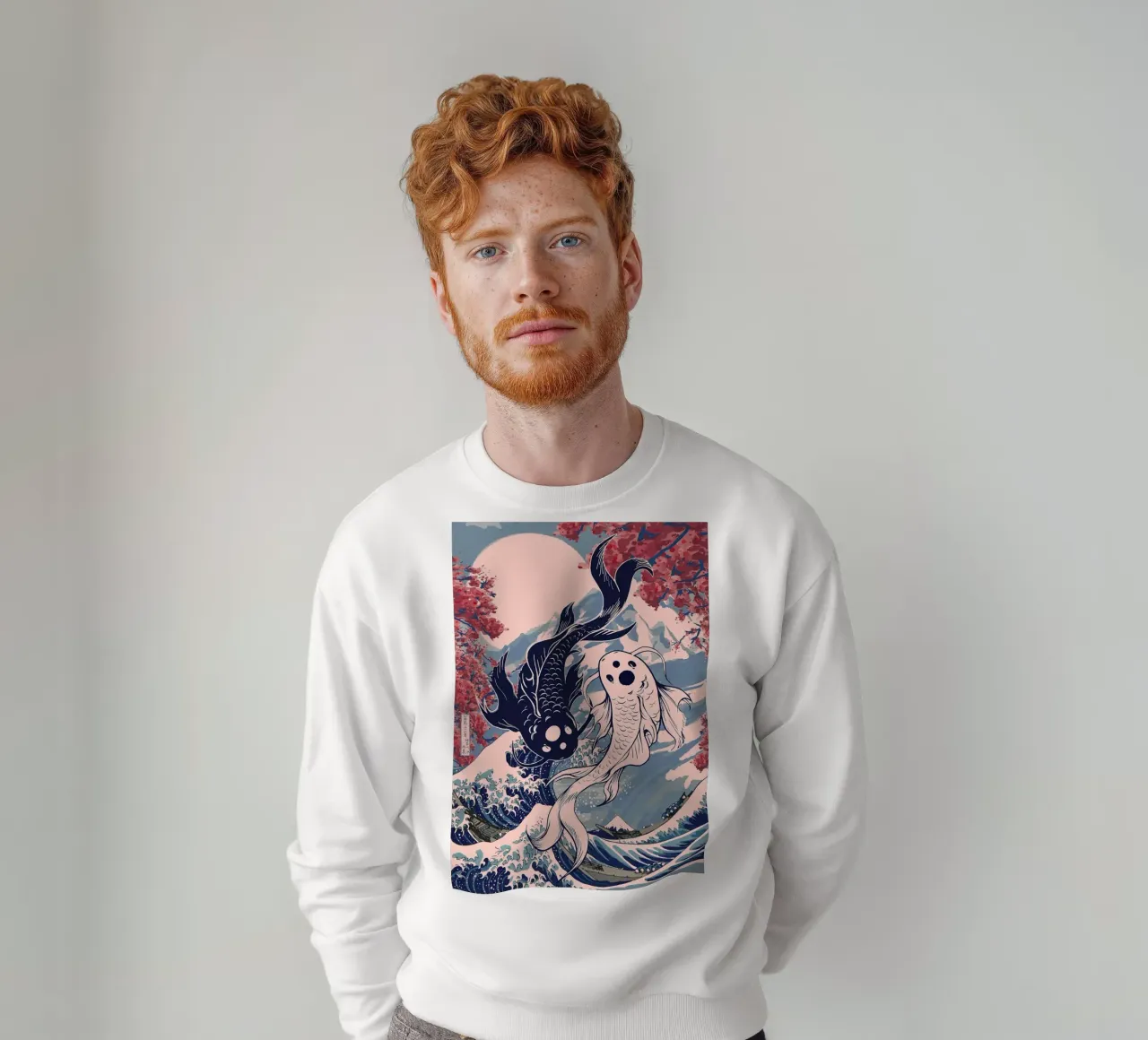 Pesce koi Yin yang Giappone felpa da mesa