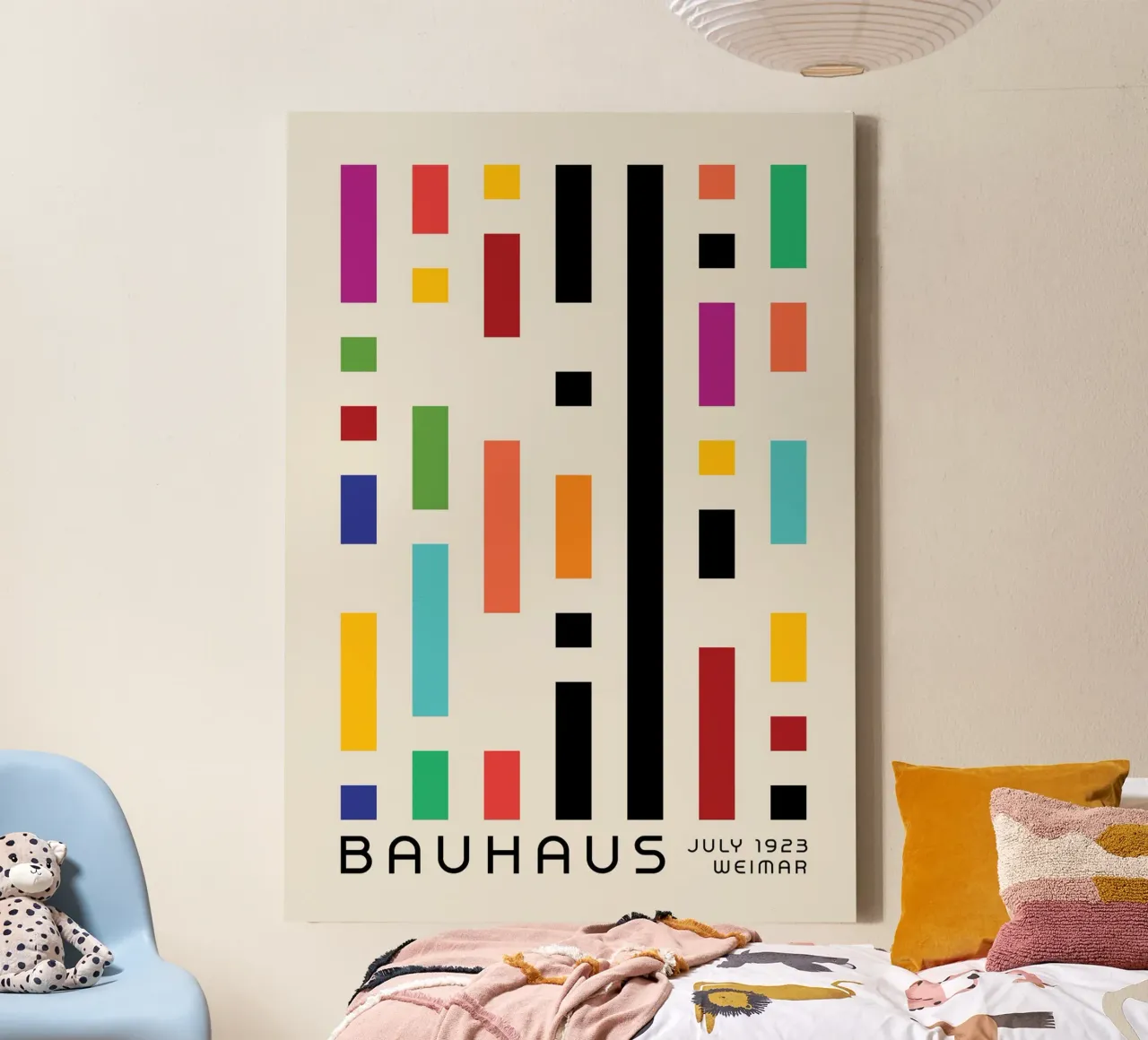 Bauhaus Abstract Color Blocks Print - Modern Art canvas by Grungeo