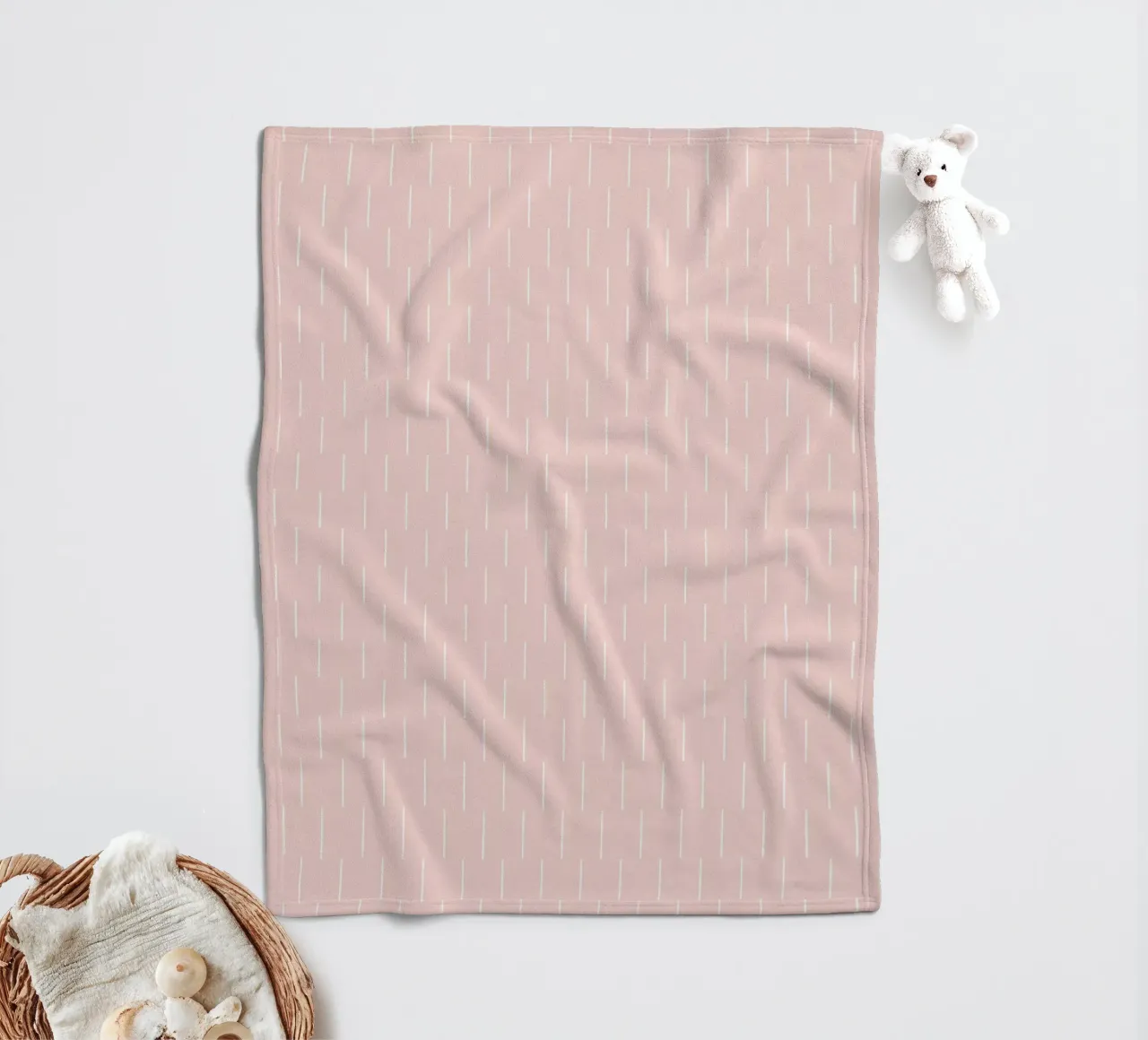 Linee minimaliste Basic Scandinavian Chic | Bianco su Dusty Blush coperta in pile da Beauty in Simplicity