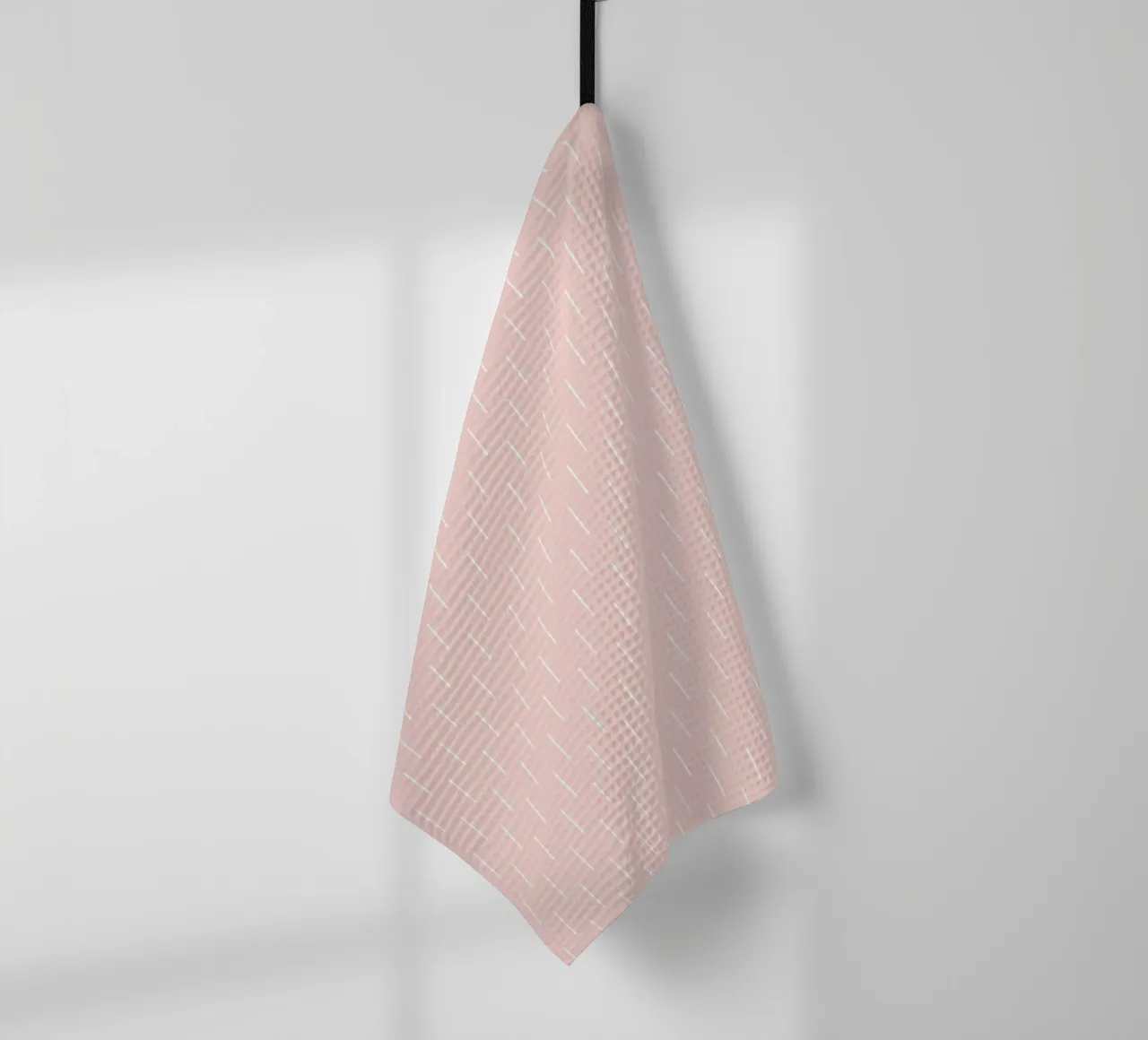 Linee minimaliste Basic Scandinavian Chic | Bianco su Dusty Blush canovaccio da cucina da Beauty in Simplicity