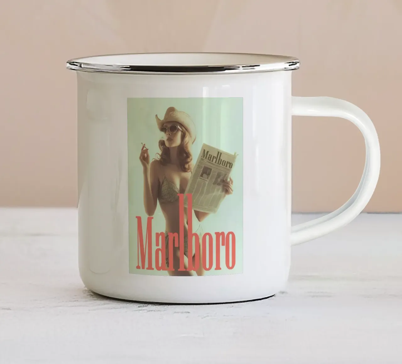 Marlboro d'epoca tazza in smalto da janna shop