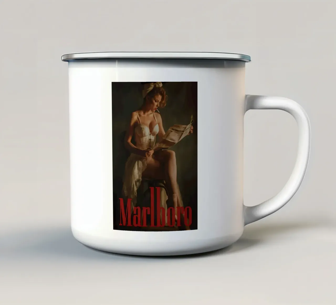 Pin Up d'epoca tazza in smalto da janna shop