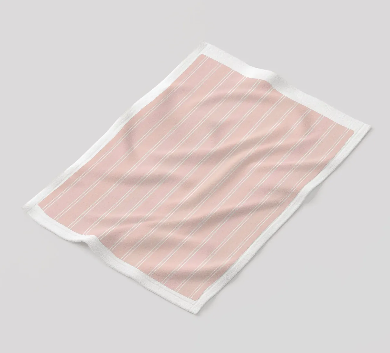 Doppie strisce minimaliste di base, bianche su rosa baby pallido. coperta in pile da Beauty in Simplicity