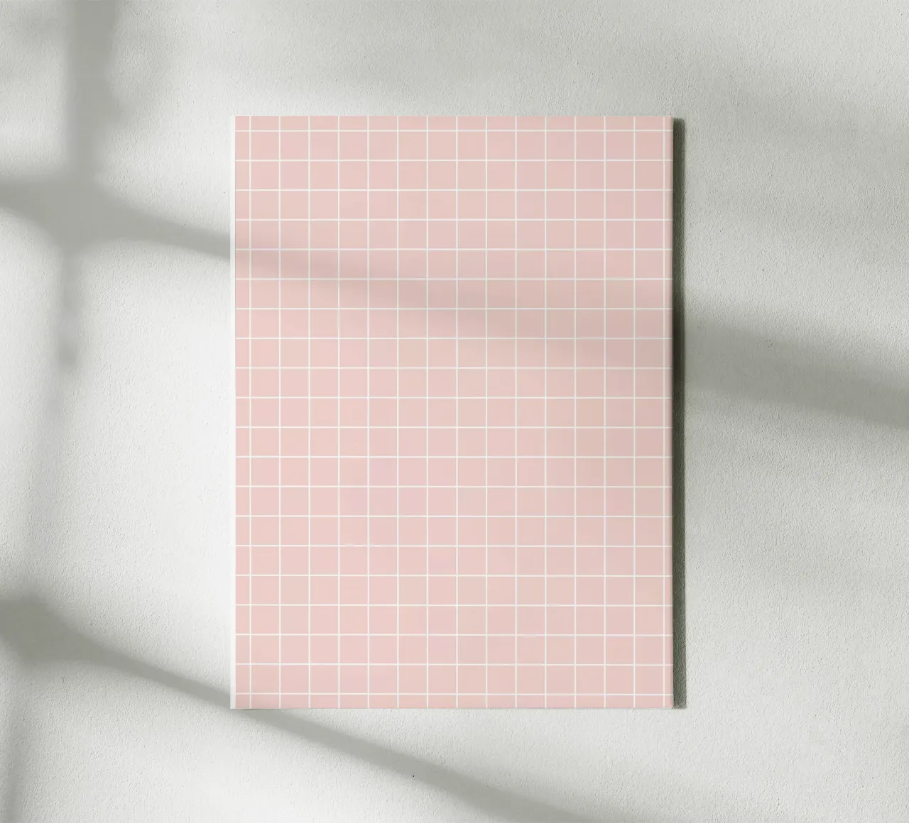 Minimal Basic Klassiek Raster | Wit op Pastel Licht Baby Roze canvas met Baklijst van Beauty in Simplicity