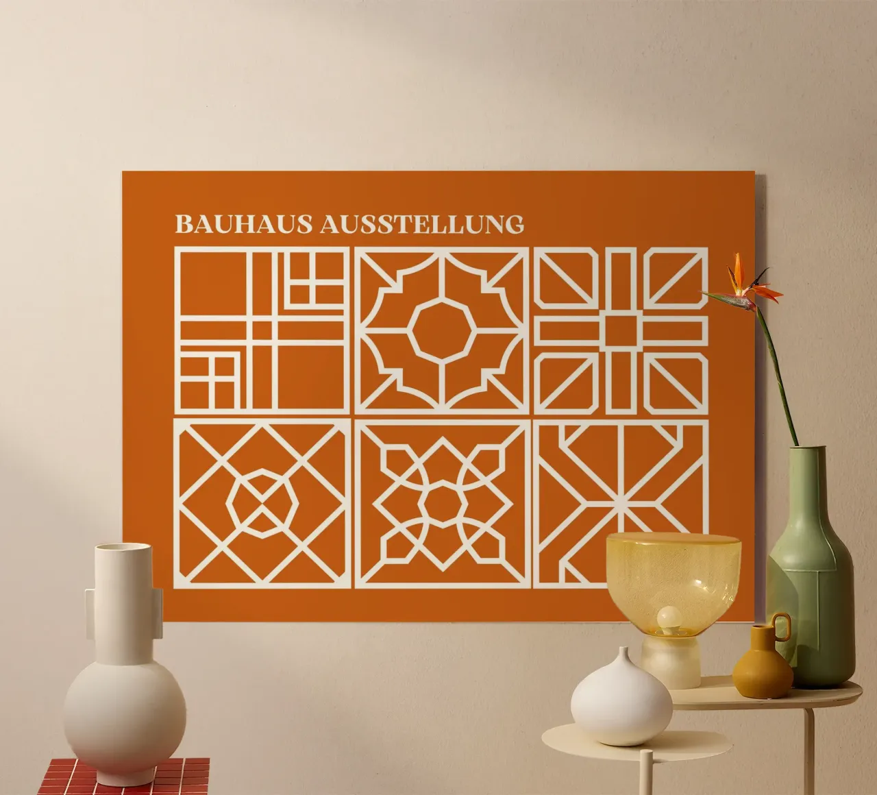 Bauhaus Modular Art | Piastrelle geometriche in terracotta plexiglass da Grungeo