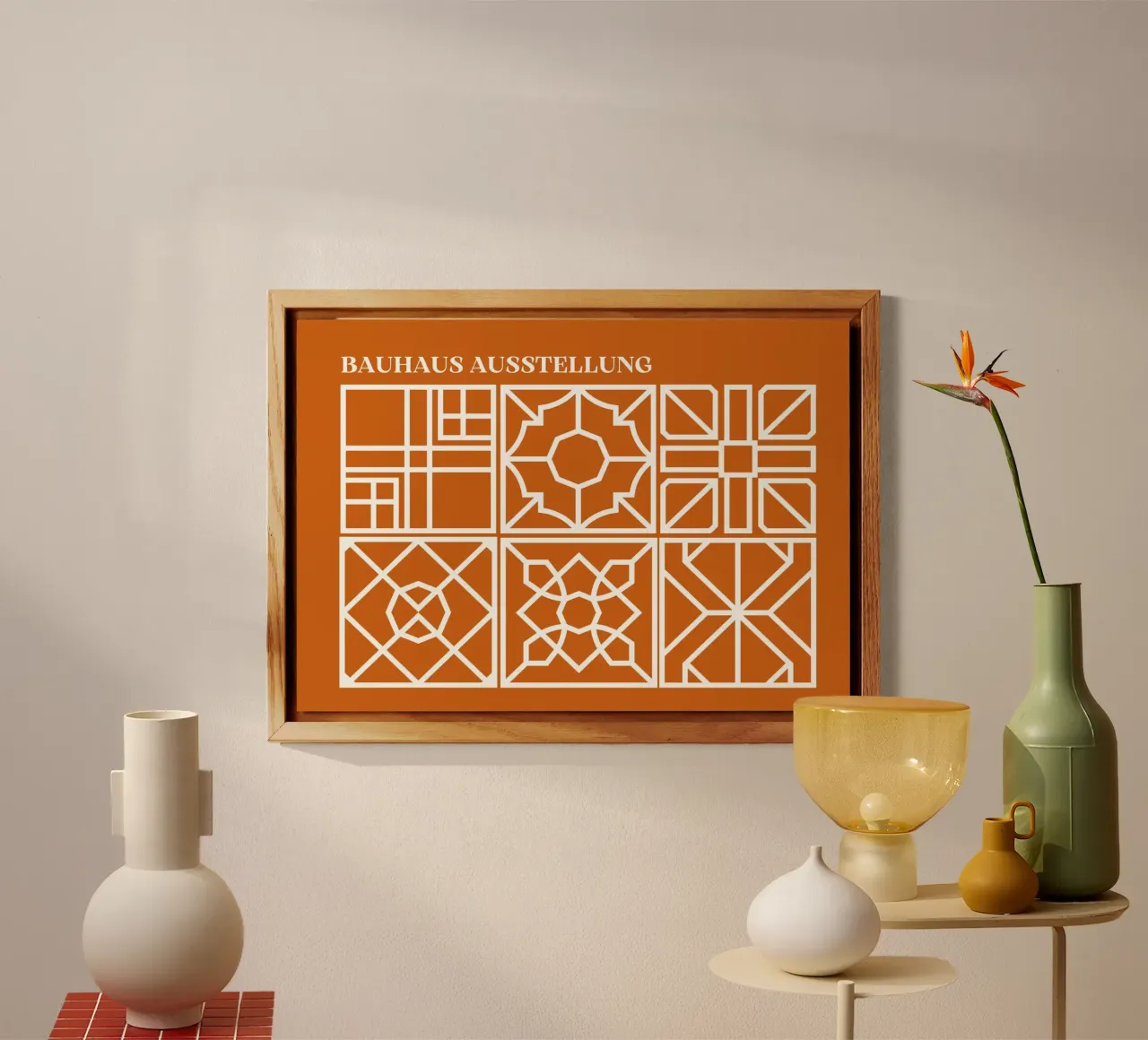 Bauhaus Modular Art | Piastrelle geometriche in terracotta alluminio dibond da Grungeo
