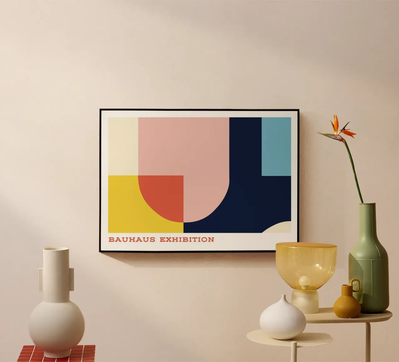 Bauhaus Color Block Art | Mid-Century Abstract Print metacrilato de Grungeo