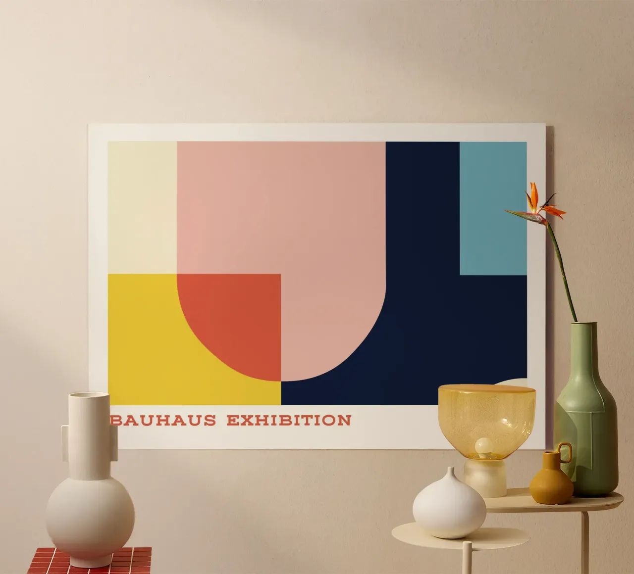 Bauhaus Color Block Art | Mid-Century Abstract Print metacrilato de Grungeo