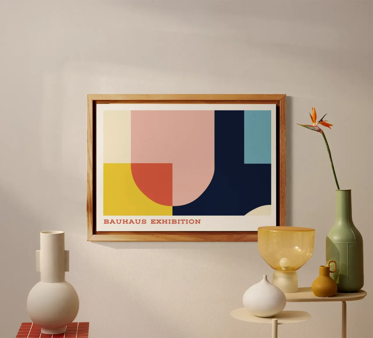 Bauhaus Color Block Art | Mid-Century Abstract Print aluminio dibond de Grungeo