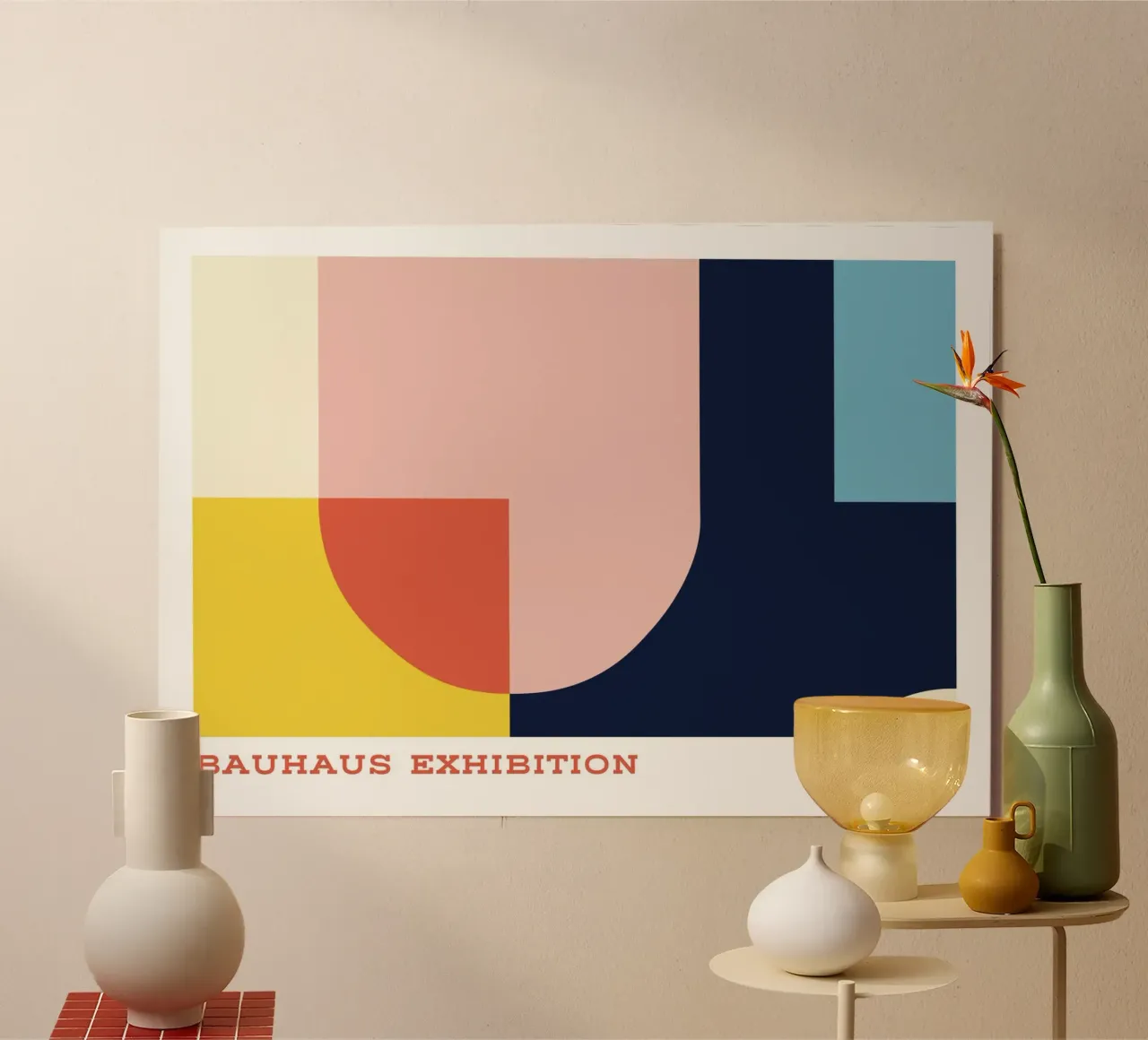 Bauhaus Color Block Art | Mid-Century Abstract Print aluminio dibond de Grungeo