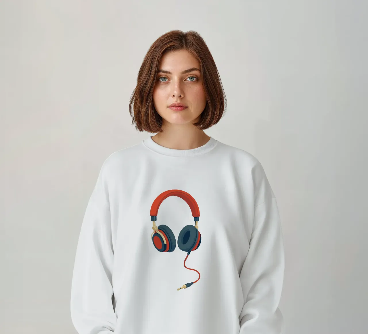 Retro Kopfhörer sweatshirt van DARIA IVANOVNA