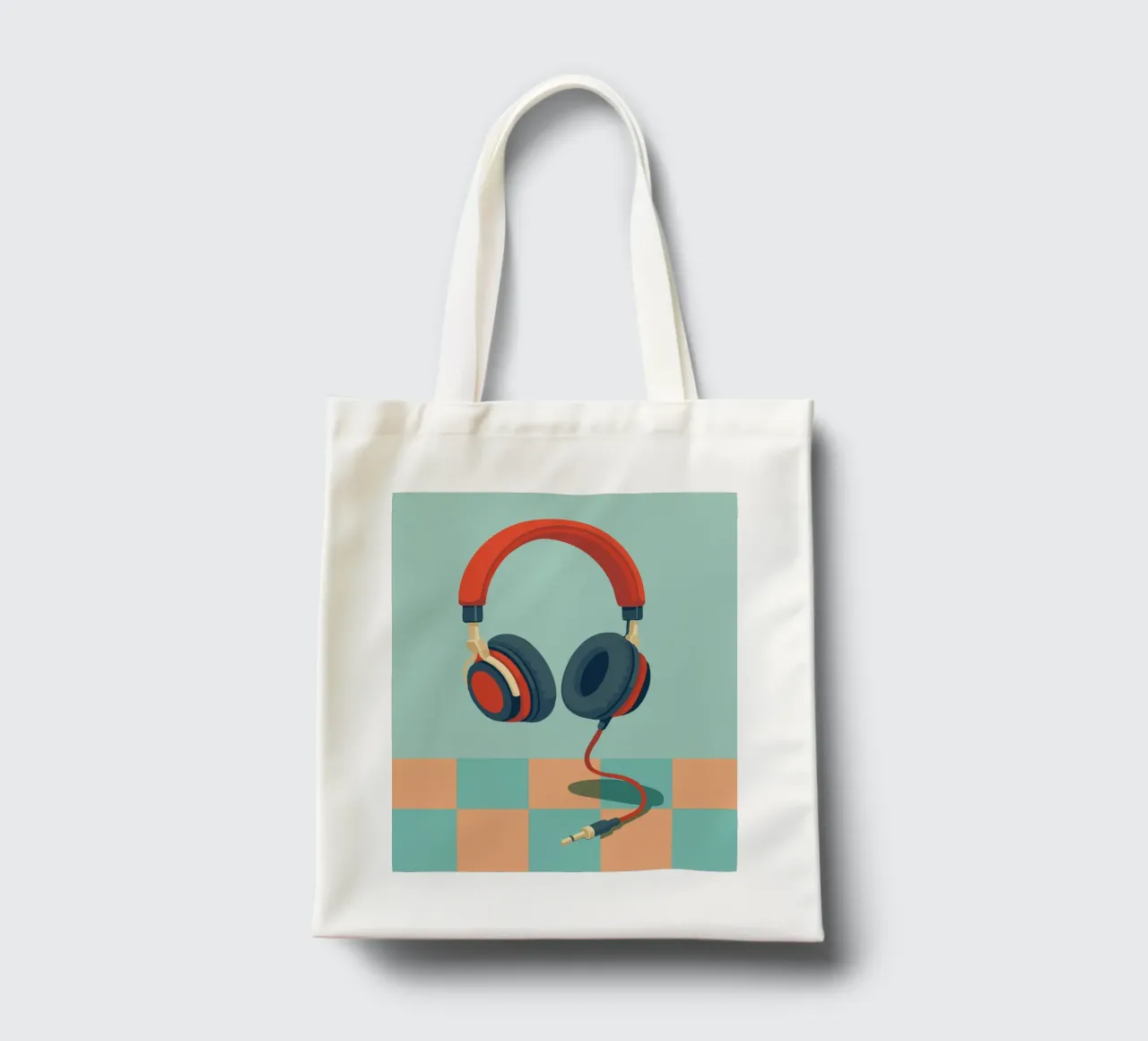 Retro Kopfhörer borsa in juta da DARIA IVANOVNA