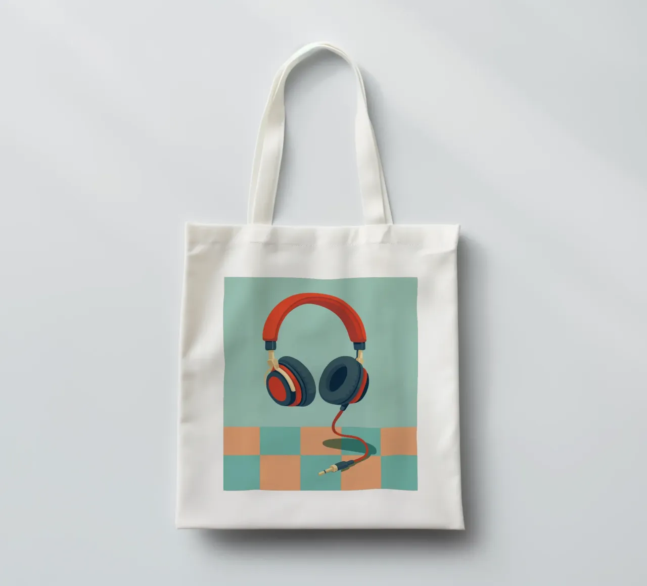 Retro Kopfhörer borsa in juta da DARIA IVANOVNA