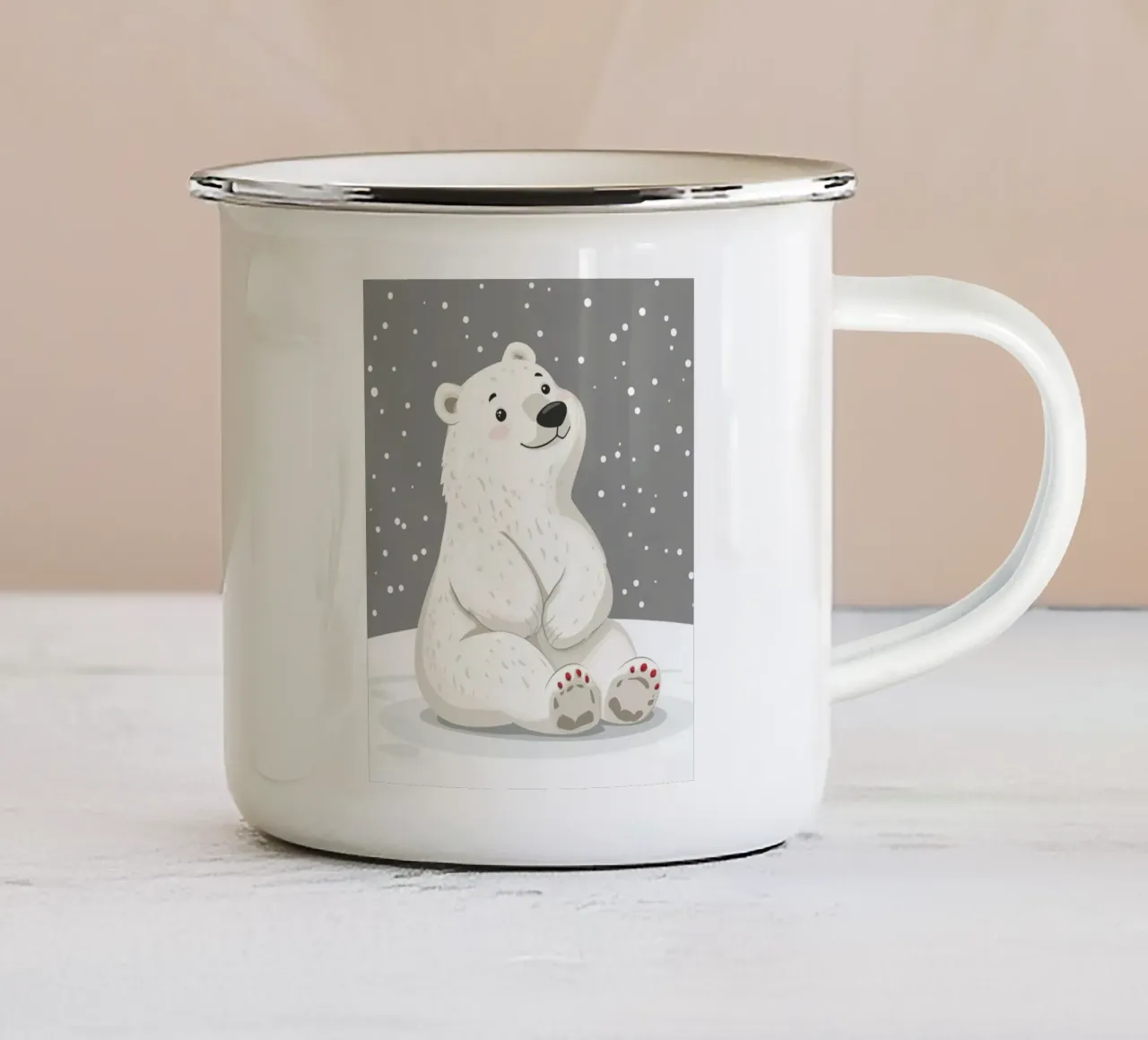 Orso polare stravagante tazza in smalto da Happy Littles