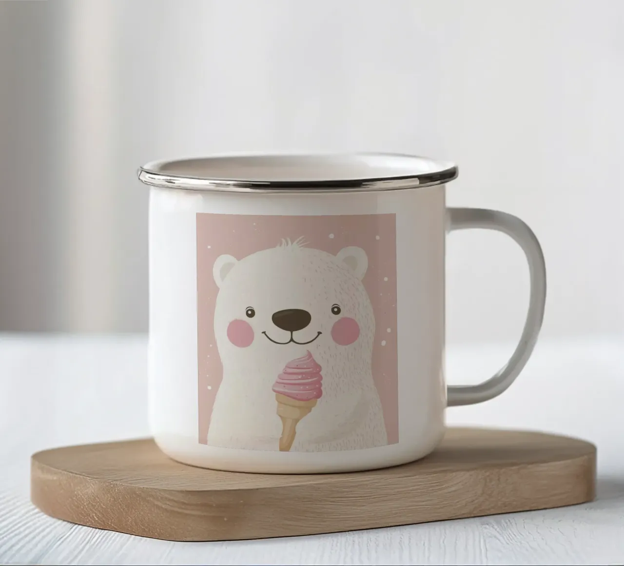 Orso polare stravagante tazza in smalto da Happy Littles