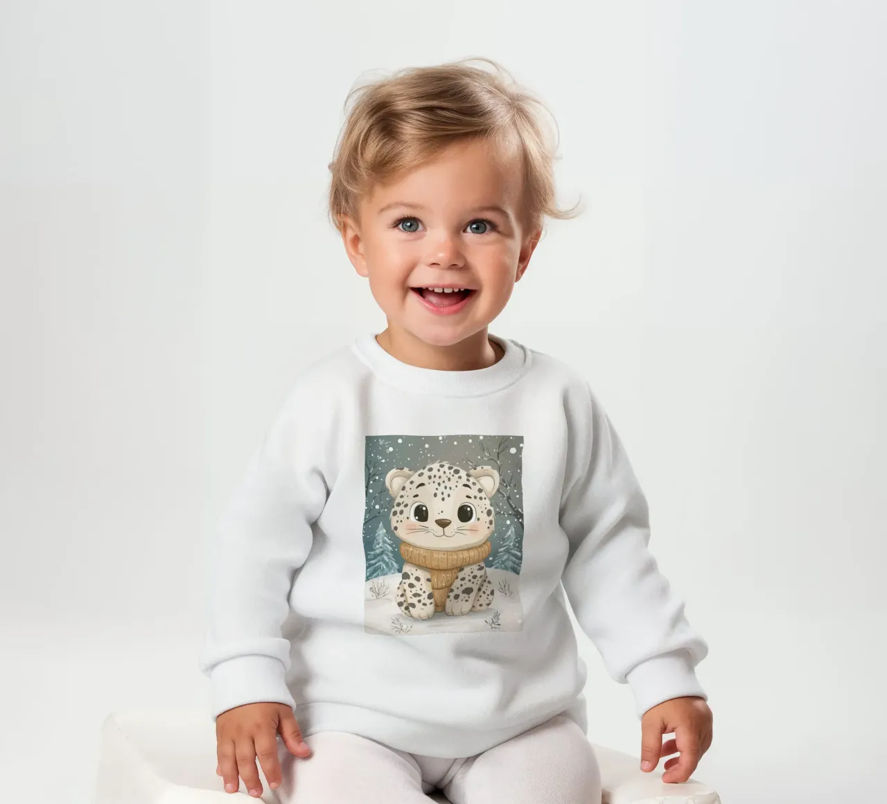 Leopardo delle nevi estroso felpa neonato da Happy Littles