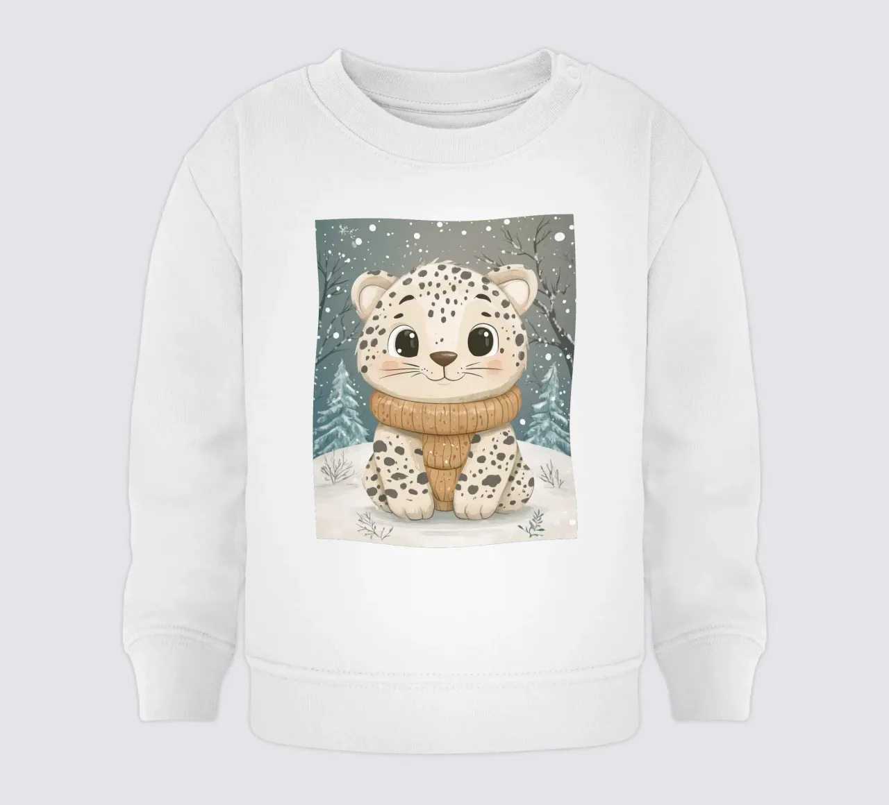 Leopardo delle nevi estroso felpa neonato da Happy Littles