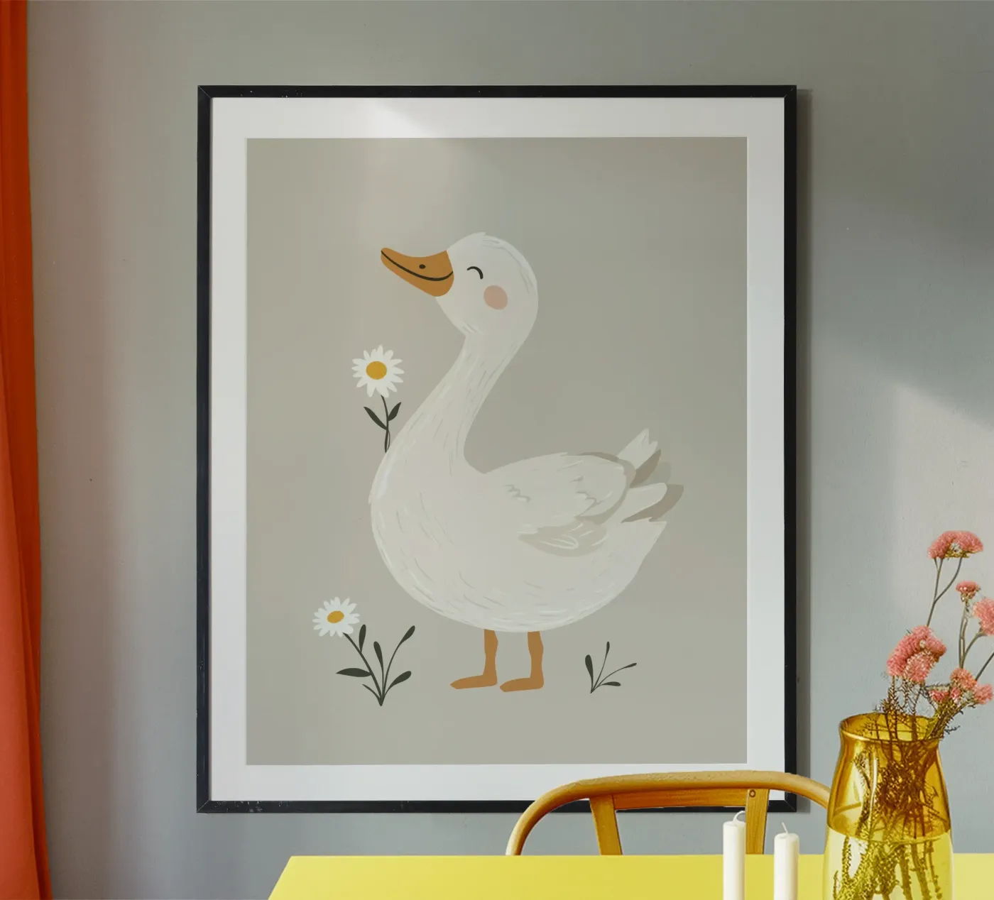 Grillige gans poster van Happy Littles