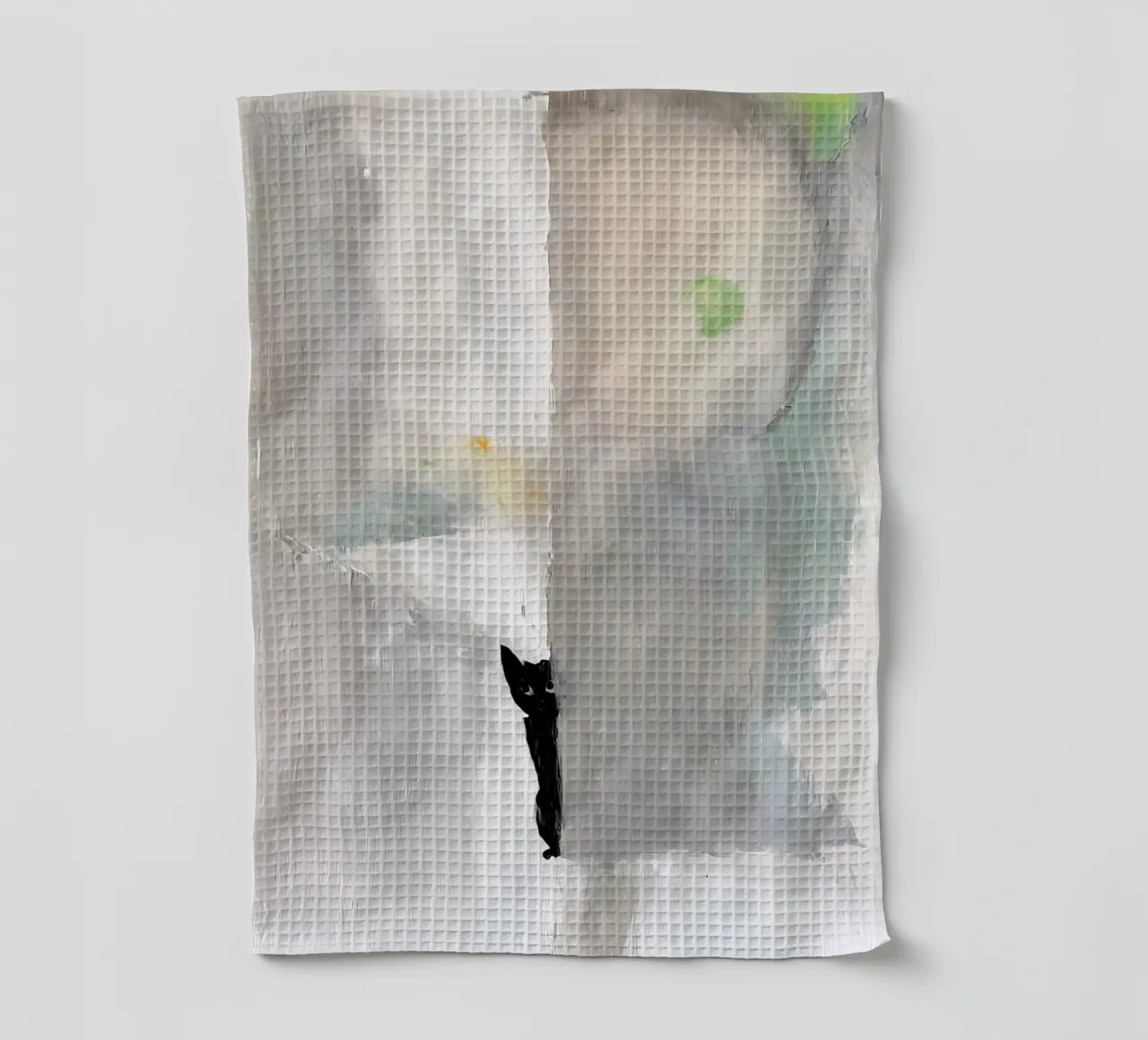 Chat caché - Poster de chat minimaliste dans les tons de gris torchon de Kunst und Kontrast