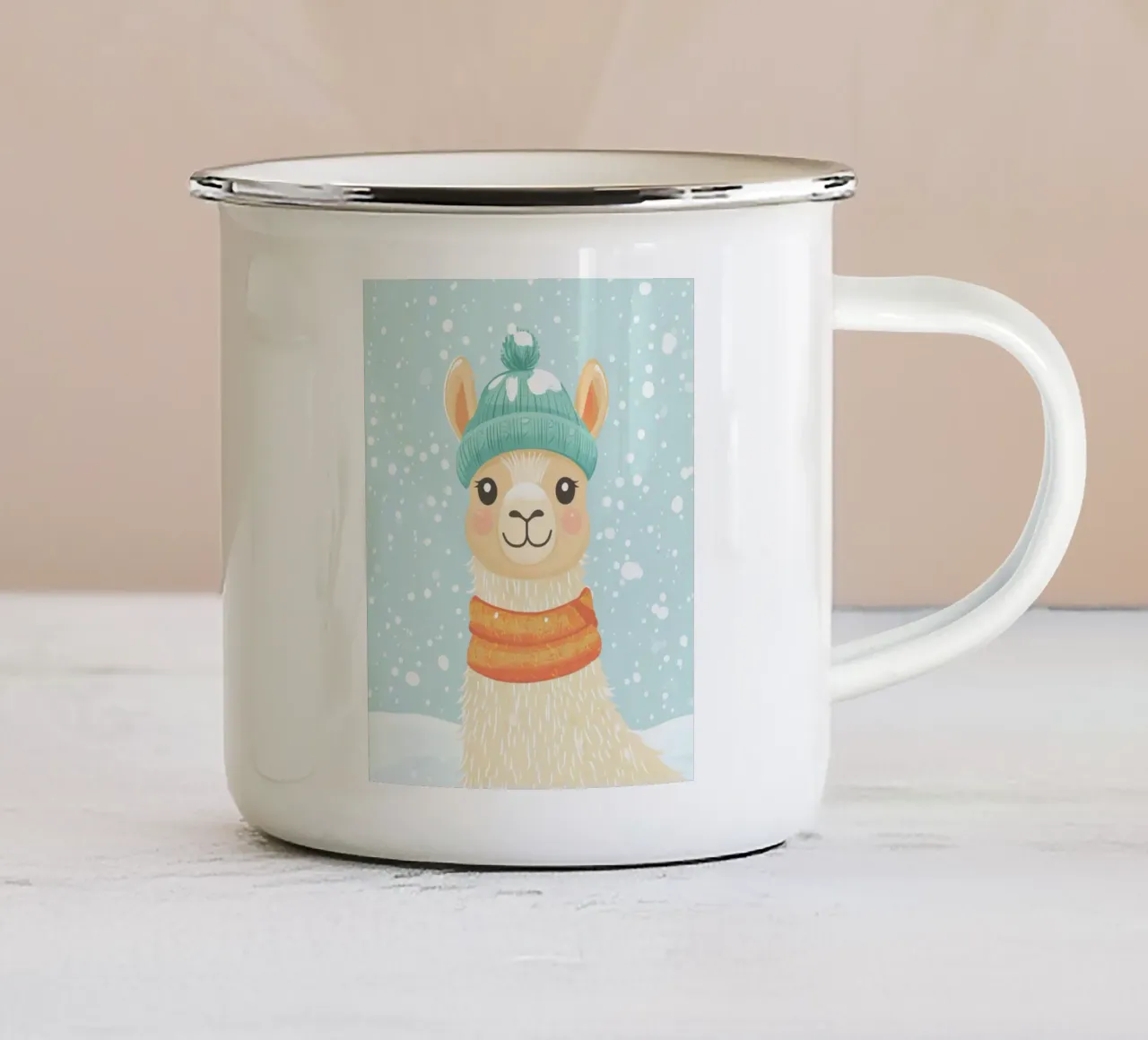Lama stravagante tazza in smalto da Happy Littles