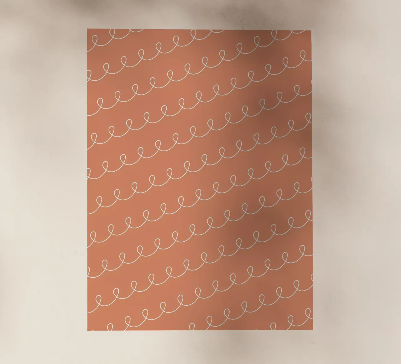 Disegno di linee geometriche ad anello 2 | Bianco su terracotta pellicola backlit da Beauty in Simplicity