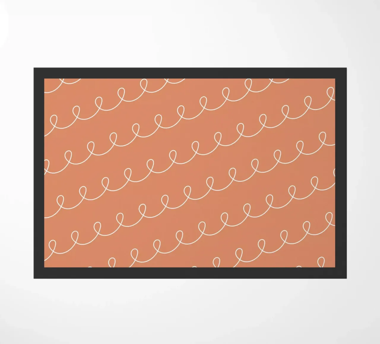 Disegno di linee geometriche ad anello 2 | Bianco su terracotta zerbino da Beauty in Simplicity