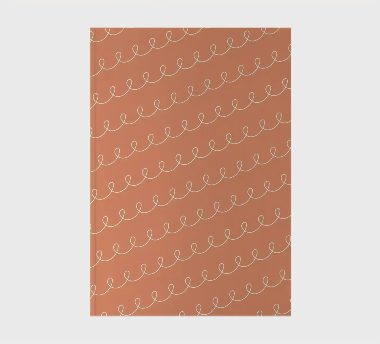 Geometric Looping Lines Drawing 2 | White on Terracotta notebook by Beauty in Simplicity