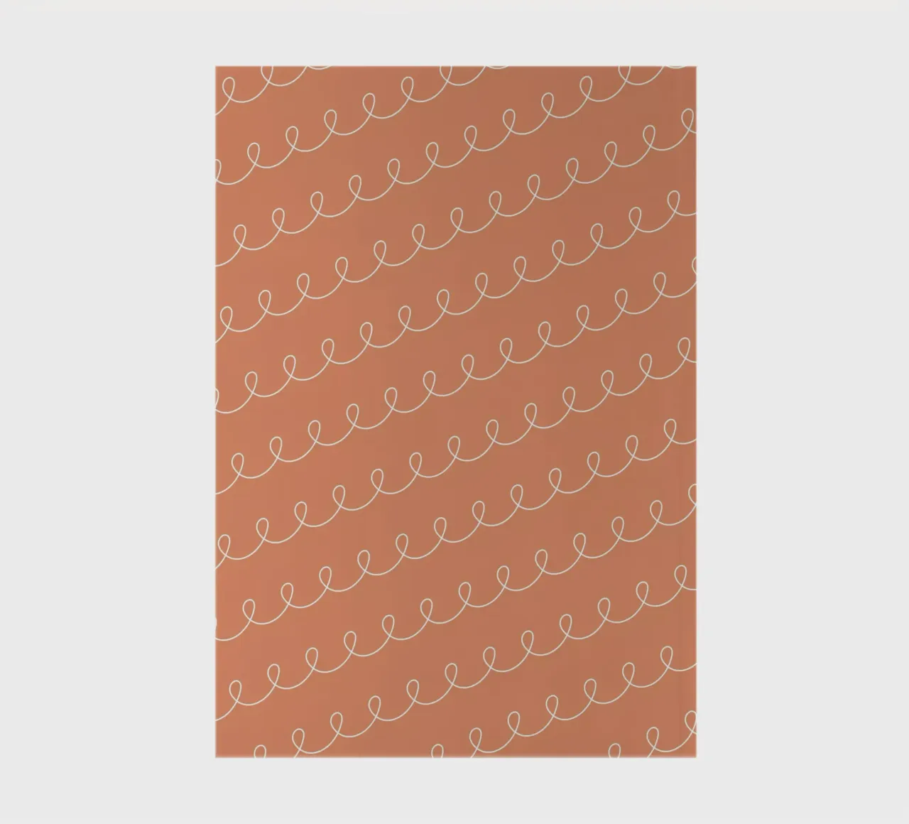 Geometric Looping Lines Drawing 2 | White on Terracotta notebook by Beauty in Simplicity