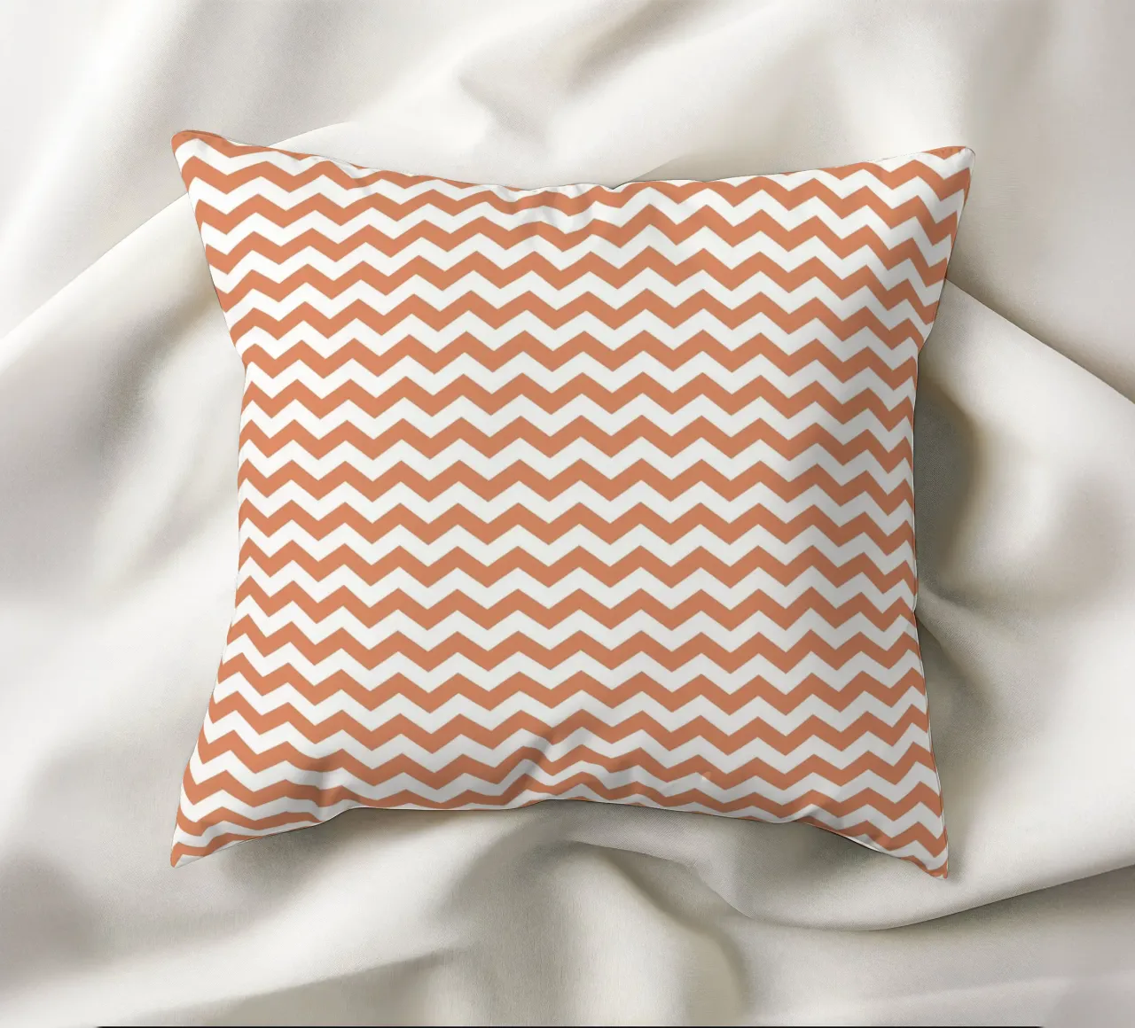 Minimal Chic Basic Chevron | Bianco e Arancione Terracotta cuscino da Beauty in Simplicity
