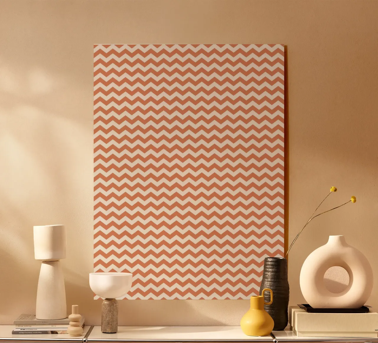 Minimal Chic Basic Chevron | Bianco e Arancione Terracotta plexiglass da Beauty in Simplicity