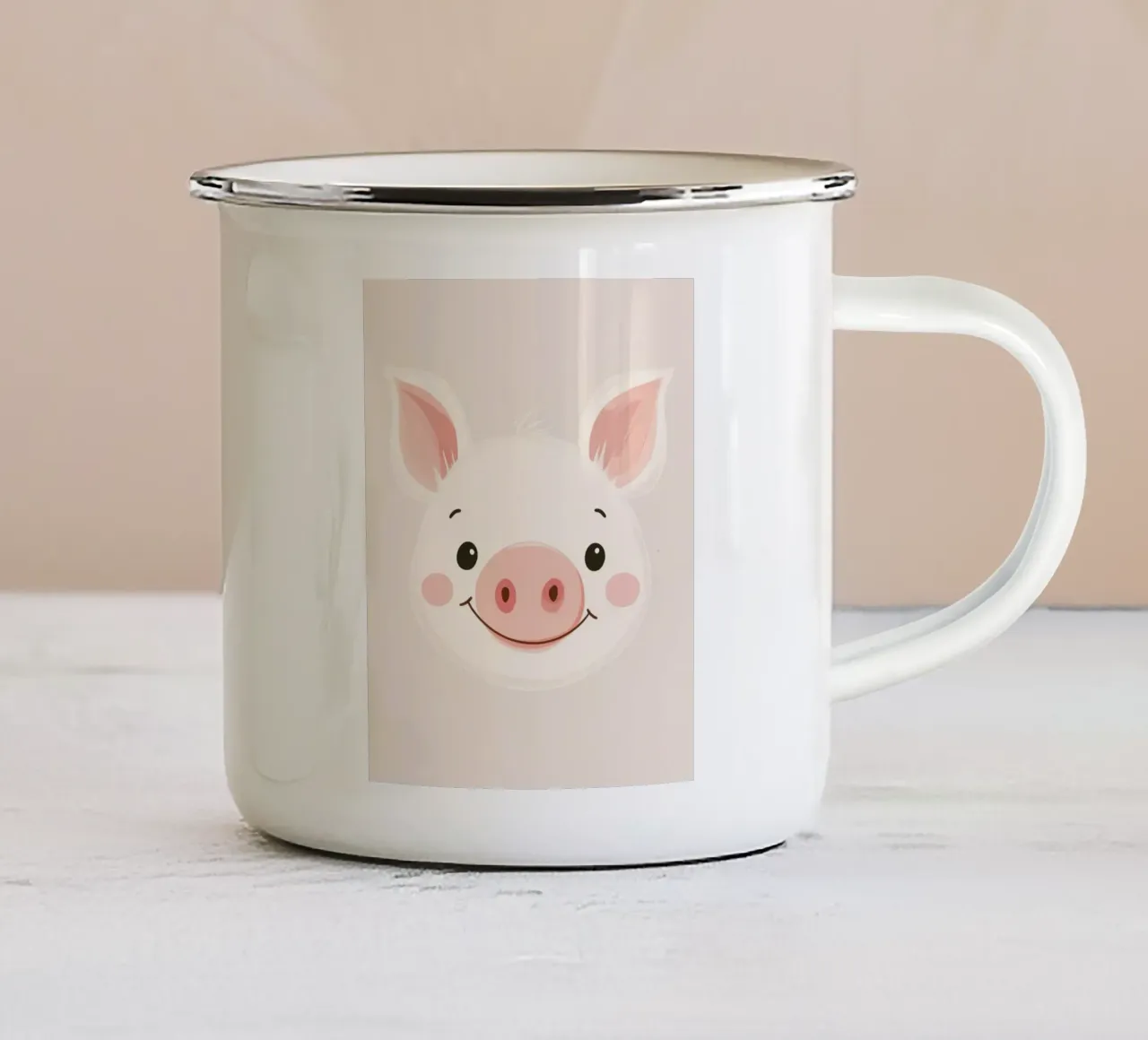 Maialino stravagante tazza in smalto da Happy Littles